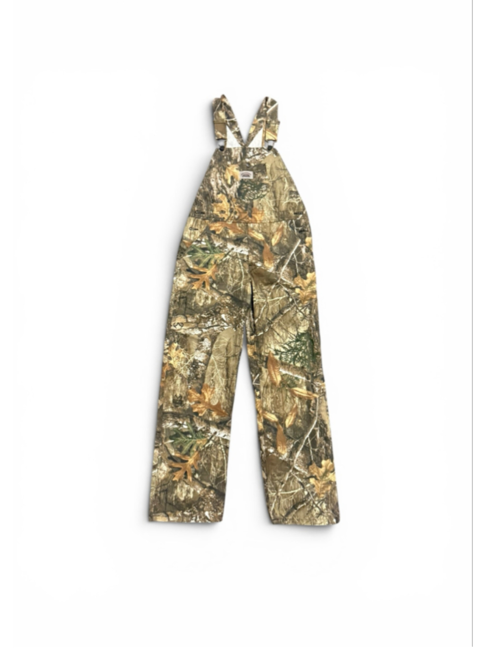 RoundHouse Youth Realtree Camo Bib Overalls Hunting Cotton Blend Unisex Sz 14